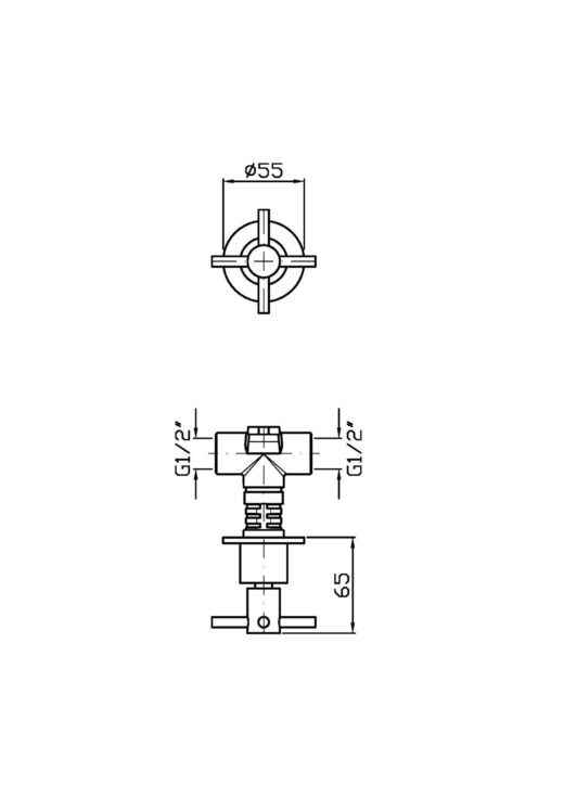 Unterputz-Ventil-ZC-HELM-Kaltwasser-aus-Edelstahl-V4A-INOX-Aisi-316L-als-Absperrventil-fuer-eine-Leitung-ZHM729XAE-BX-technische-Zeichnung