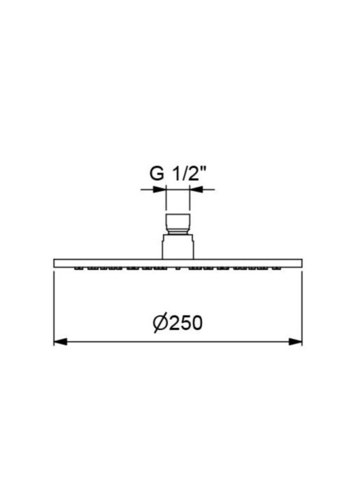 Zeichnung_Duschkopf_ID_Ava_Warmwasser, Inox Aisi 316L, V4A